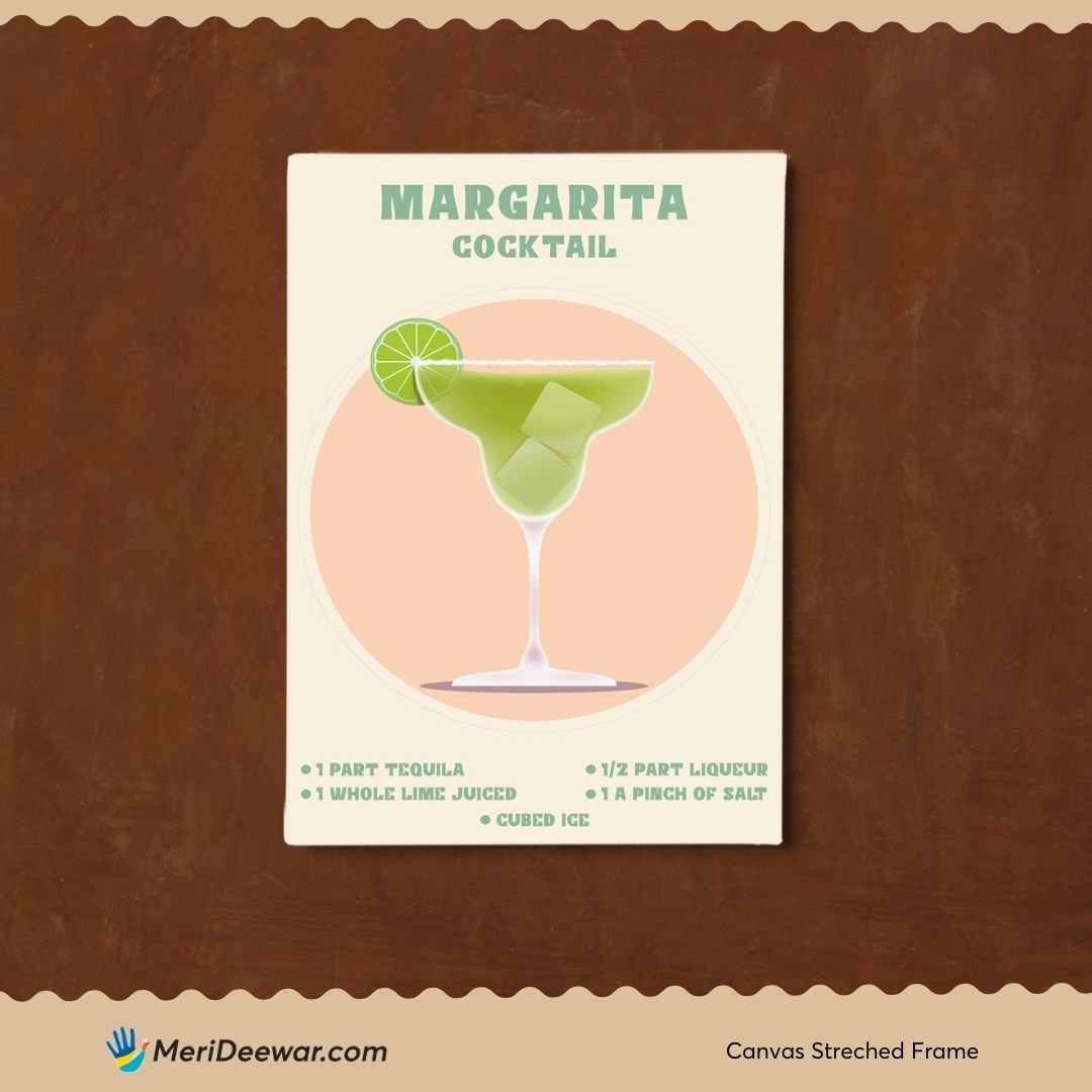 Margarita Cocktail Poster 3 : 4 Vertical New Premium Wall Art Canvas by MeriDeewar