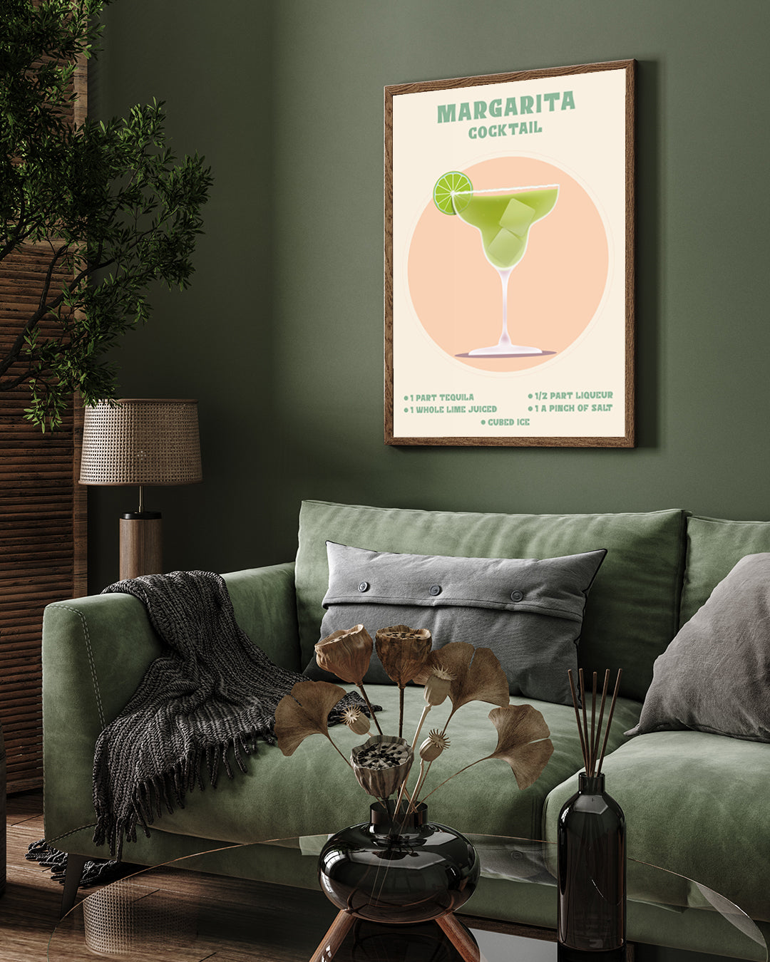 Margarita Cocktail Poster 3 : 4 Vertical New Premium Wall Art Canvas by MeriDeewar