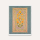 Marigold Flower Painting for Living Room | Mughal Botanical Wall Art | Giclée Print 4 X 5.5 Vertical Premium Wall Art Canvas by MeriDeewar