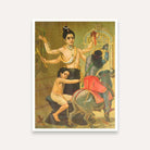 Markandeya Shiva Painting by Raja Ravi Varma | Spiritual Wall Art for Pooja Room & Living Room 3 : 4 Vertical Premium Wall Art Canvas by MeriDeewar