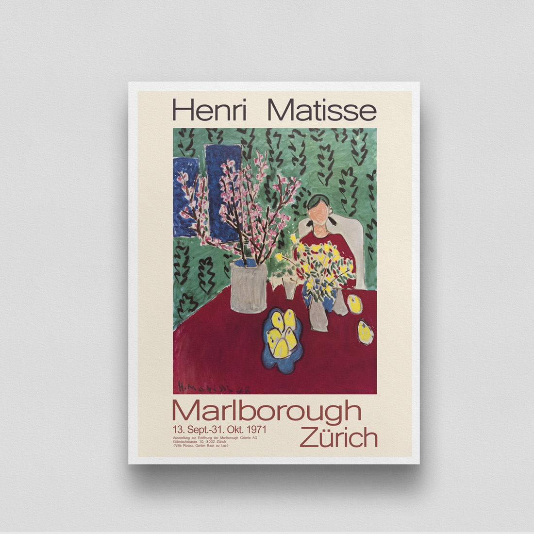 Marlborough Zürich by Henri Matisse 3 : 4 Vertical New Premium Wall Art Canvas by MeriDeewar