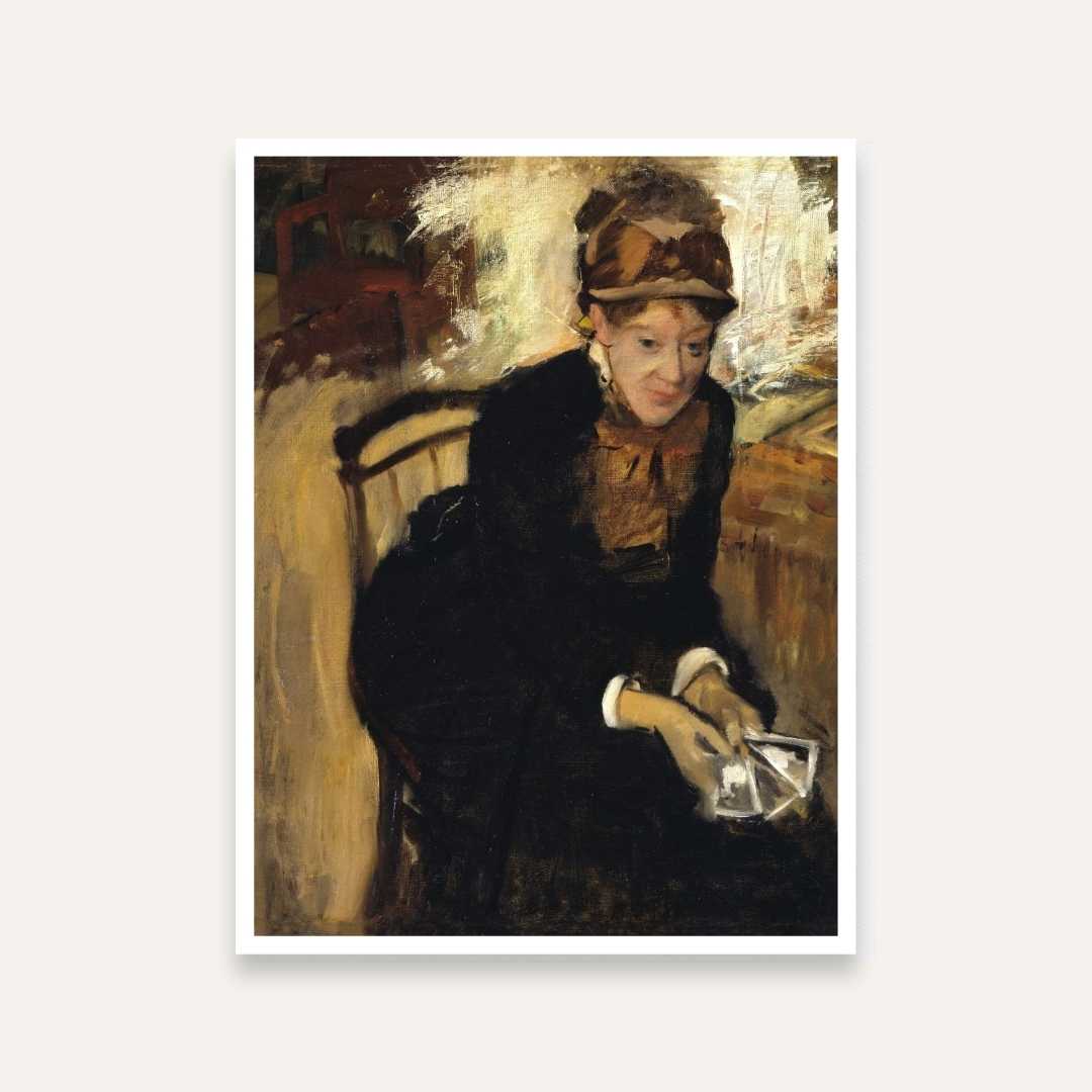 Mary Cassatt Portrait Painting by Edgar Degas | Classic Wall Art for Living Room 3 : 4 Vertical Premium Wall Art Canvas by MeriDeewar