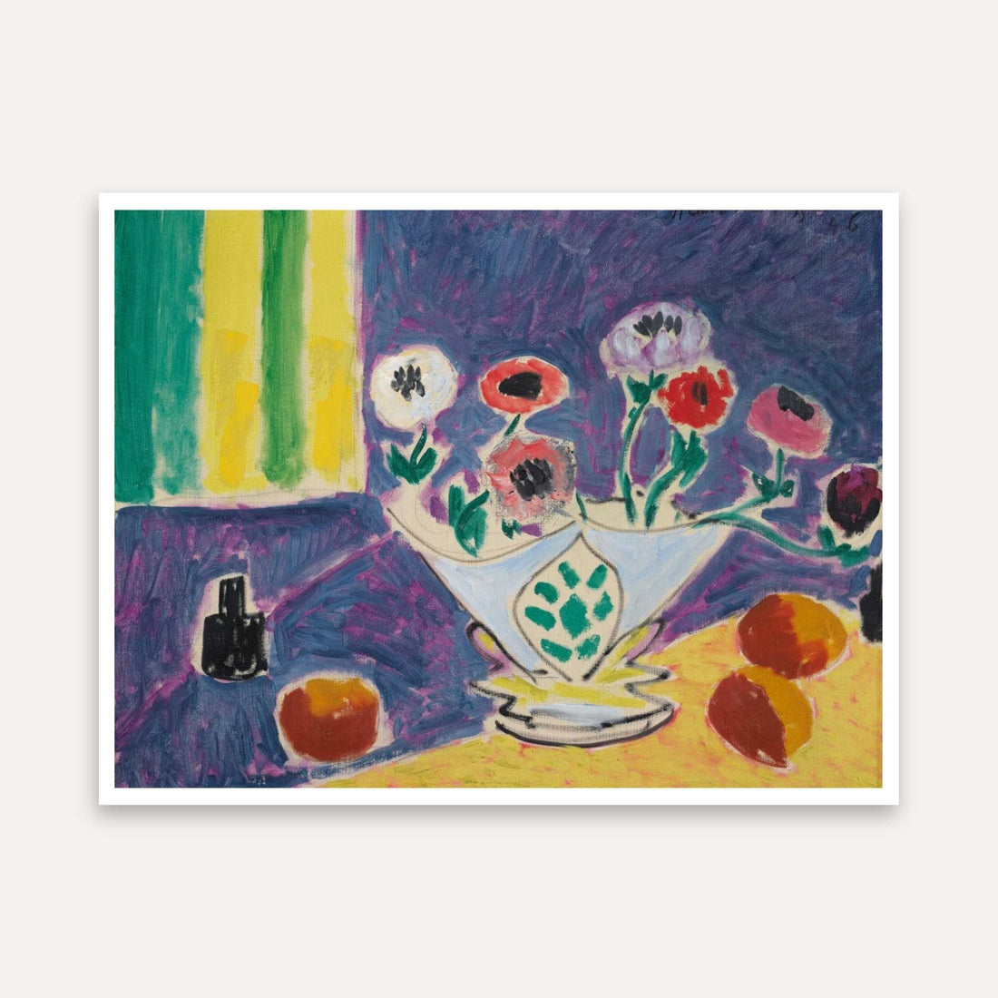 Matisse Floral Painting for Living Room | Colourful Flower Vase Wall Art | Giclée Print 5 : 4 Horizontal Premium Wall Art Canvas by MeriDeewar