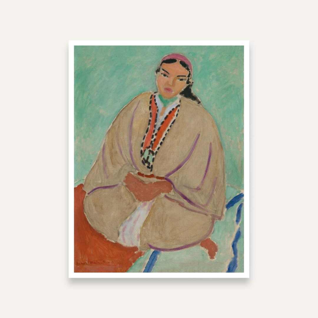 Matisse Portrait Wall Painting for Living Room | Zorah in Yellow | Giclée Fine Art Print 3 : 4 Vertical Premium Wall Art Canvas by MeriDeewar