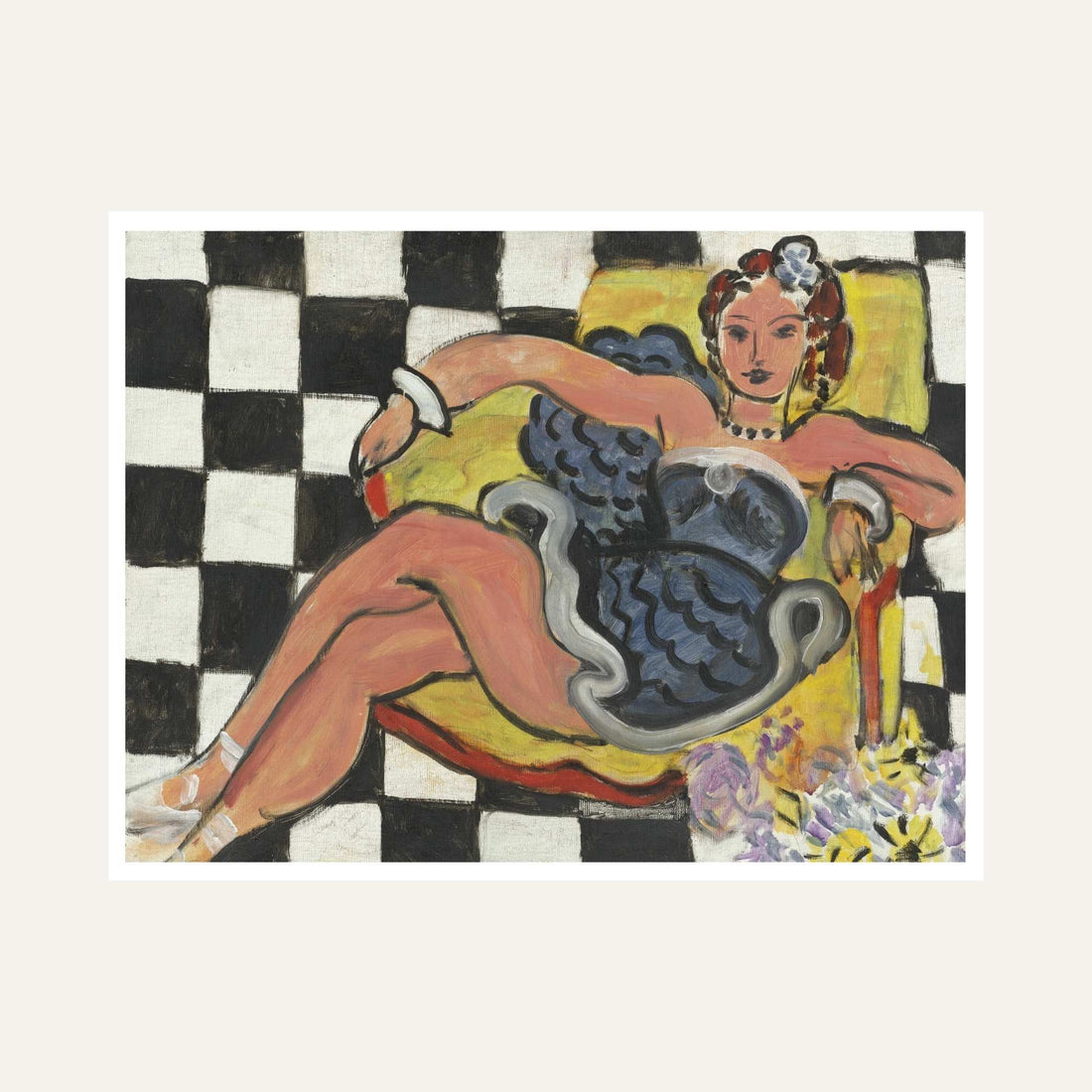Matisse Woman Painting for Living Room | Bold Figurative Wall Art | Giclée Print 6 : 5 Horizontal Premium Wall Art Canvas by MeriDeewar