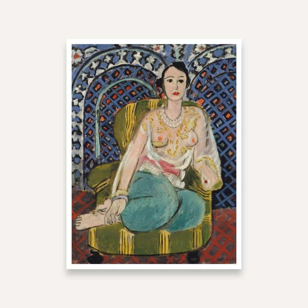 Matisse Woman Painting for Living Room | Colourful Figure Wall Art | Giclée Print 3 : 4 Vertical Premium Wall Art Canvas by MeriDeewar