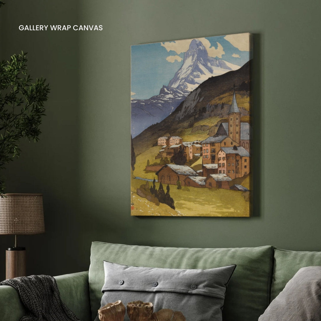 Matterhorn Day painting by Yoshida Hiroshi 3 : 4 Vertical New Premium Wall Art Canvas by MeriDeewar