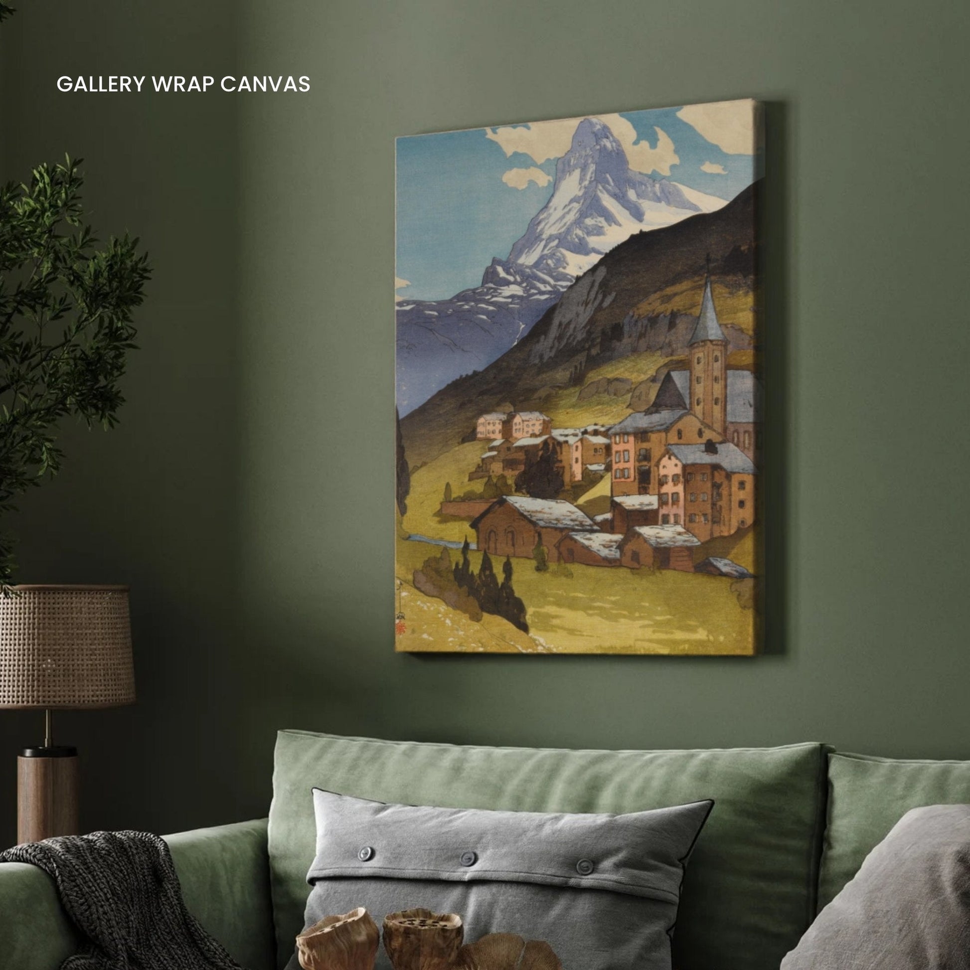 Matterhorn Day painting by Yoshida Hiroshi 3 : 4 Vertical New Premium Wall Art Canvas by MeriDeewar