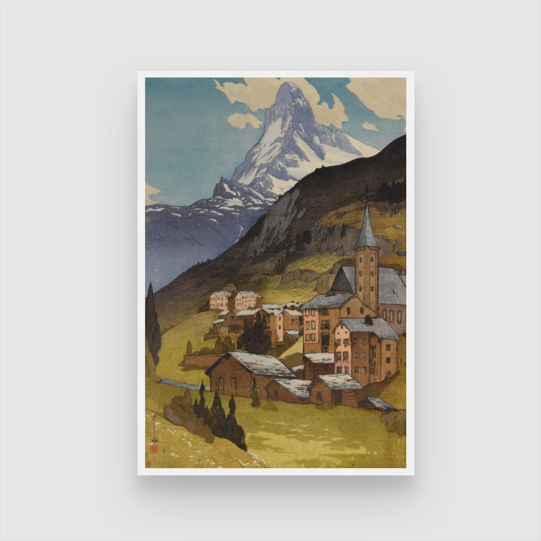 Matterhorn Day painting by Yoshida Hiroshi 3 : 4 Vertical New Premium Wall Art Canvas by MeriDeewar