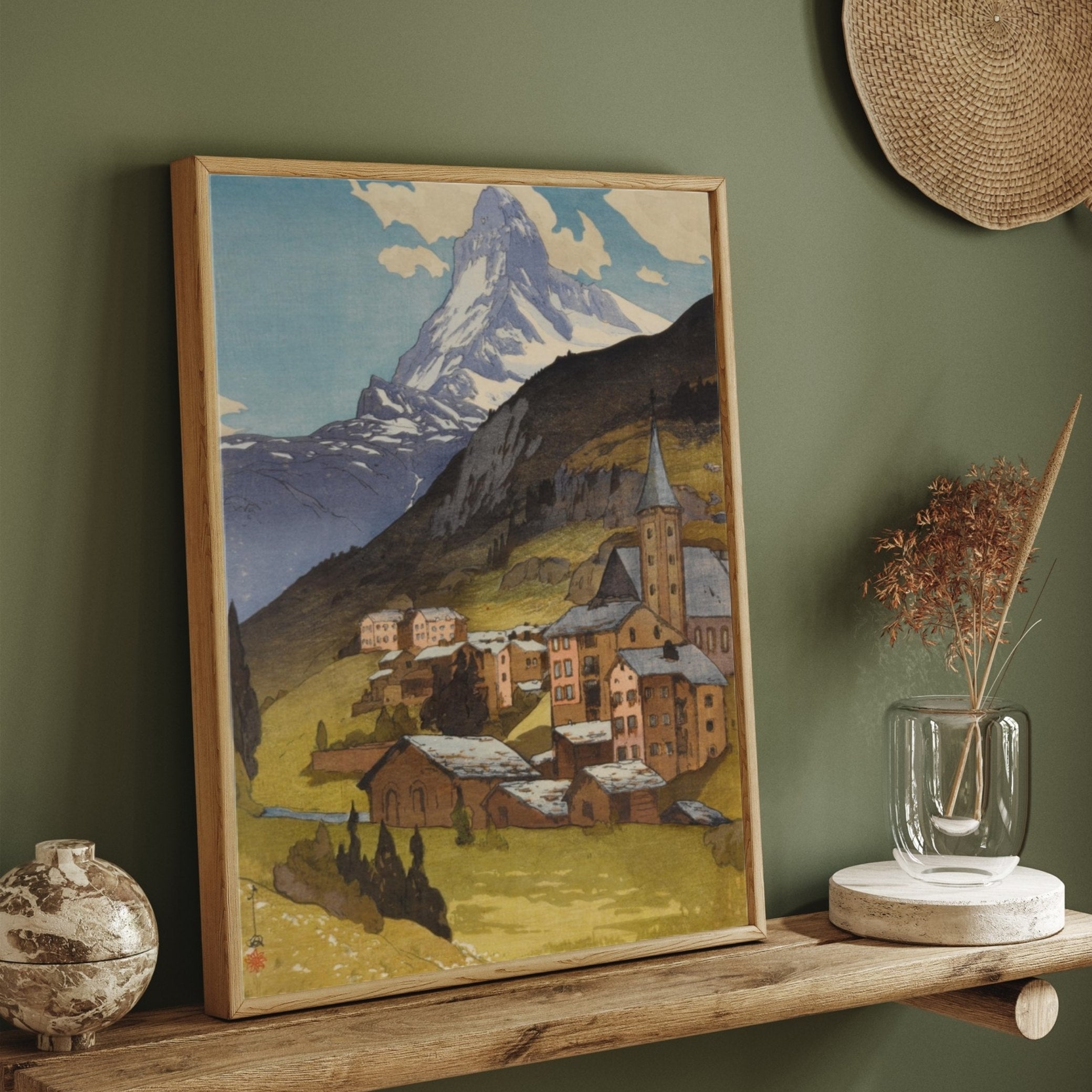 Matterhorn Day painting by Yoshida Hiroshi 3 : 4 Vertical New Premium Wall Art Canvas by MeriDeewar