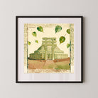 Meditation in Structure: Sanchi Stupa Art | Buddhist Peace & Reflection Print | MeriDeewar 1 : 1 Square Premium Wall Art Canvas by MeriDeewar