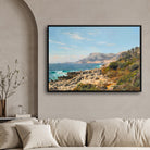 Mediterranean Coastline – Realistic Seaside Landscape Art 2 : 3 Horizontal Premium Wall Art Canvas by MeriDeewar