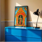 Meenakshi Temple Painting for Pooja Room | Raja Ravi Varma Spiritual Wall Art 2 : 3 Vertical Premium Wall Art Canvas by MeriDeewar