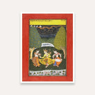 Megha Mallar Raga Miniature Painting for Living Room | Rajasthani Ragamala Wall Art 3 : 4 Vertical Premium Wall Art Canvas by MeriDeewar