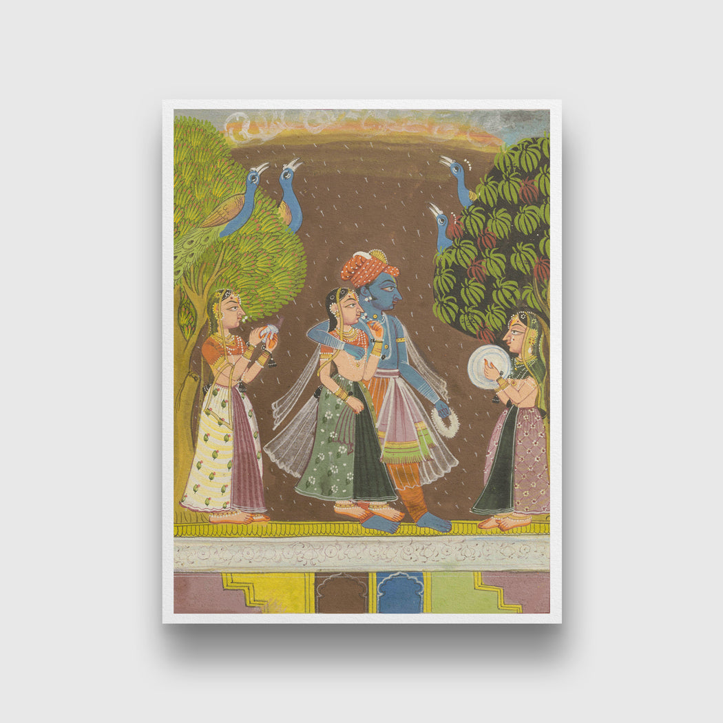 Megha Raga Painting 3 : 4 Vertical New Premium Wall Art Canvas by MeriDeewar