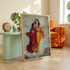 Menaka Shakuntala Painting by Raja Ravi Varma | Spiritual Wall Art for Living Room 2 : 3 Vertical Premium Wall Art Canvas by MeriDeewar