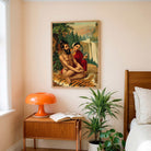 Menaka Vishwamitra Painting by Raja Ravi Varma | Spiritual Indian Mythology Wall Art for Home 3 : 4 Vertical Premium Wall Art Canvas by MeriDeewar