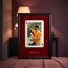 MeriDeewar Personalized Ace of Hearts Playing Card Photo Frame with Custom Date & Quote custom Premium Wall Art Canvas by MeriDeewar