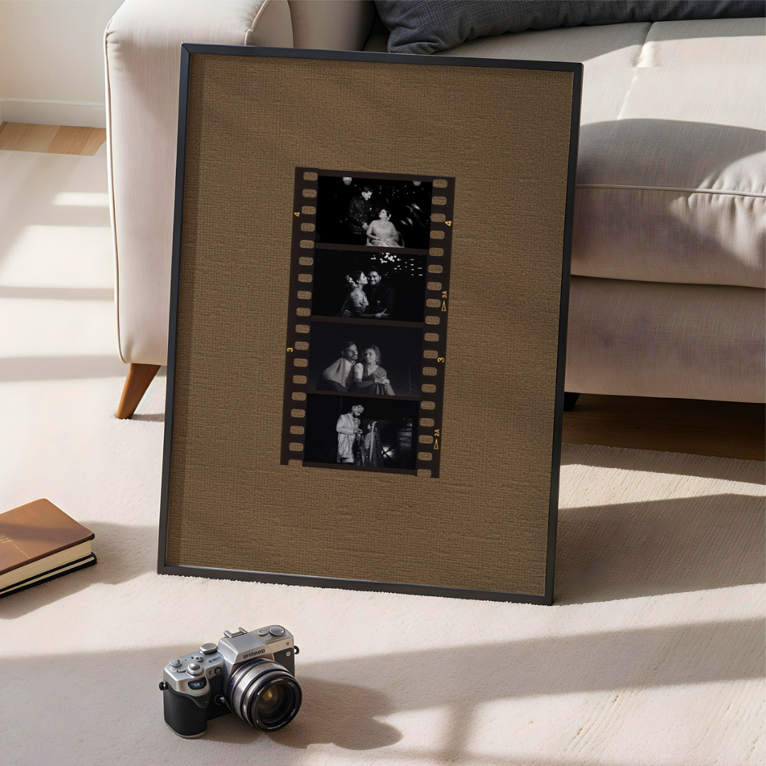MeriDeewar Personalized Vintage Film Strip Photo Frame – Custom Cinematic Memory Wall Art custom Premium Wall Art Canvas by MeriDeewar