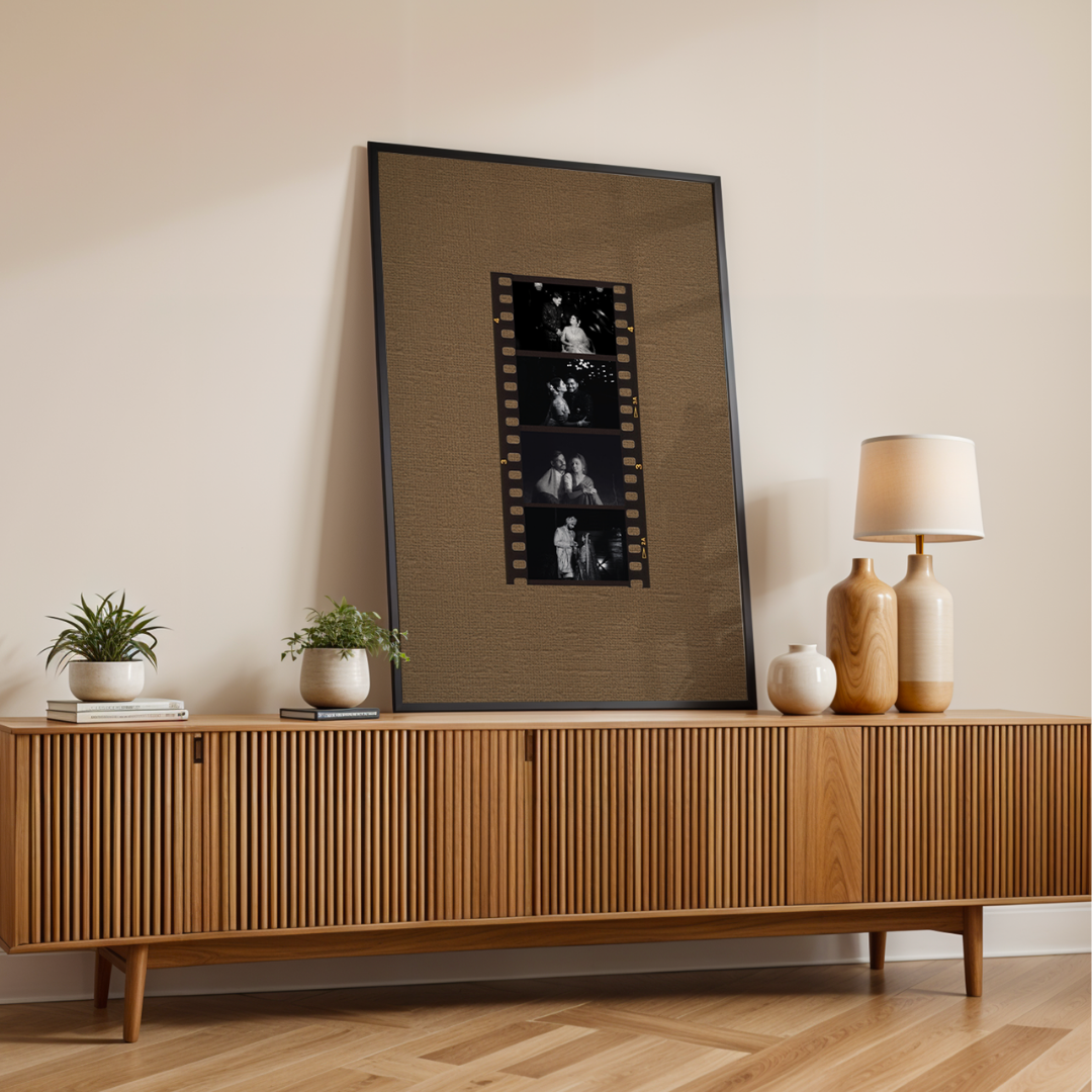 MeriDeewar Personalized Vintage Film Strip Photo Frame – Custom Cinematic Memory Wall Art custom Premium Wall Art Canvas by MeriDeewar