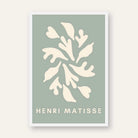 Mid-Century Henri Matisse Inspired Sage Green Cut-Outs Poster | Vertical Contemporary Abstract White Framed Wall Art 2 : 3 Vertical Premium Wall Art Canvas by MeriDeewar