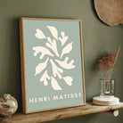Mid-Century Henri Matisse Inspired Sage Green Cut-Outs Poster | Vertical Contemporary Abstract White Framed Wall Art 2 : 3 Vertical Premium Wall Art Canvas by MeriDeewar