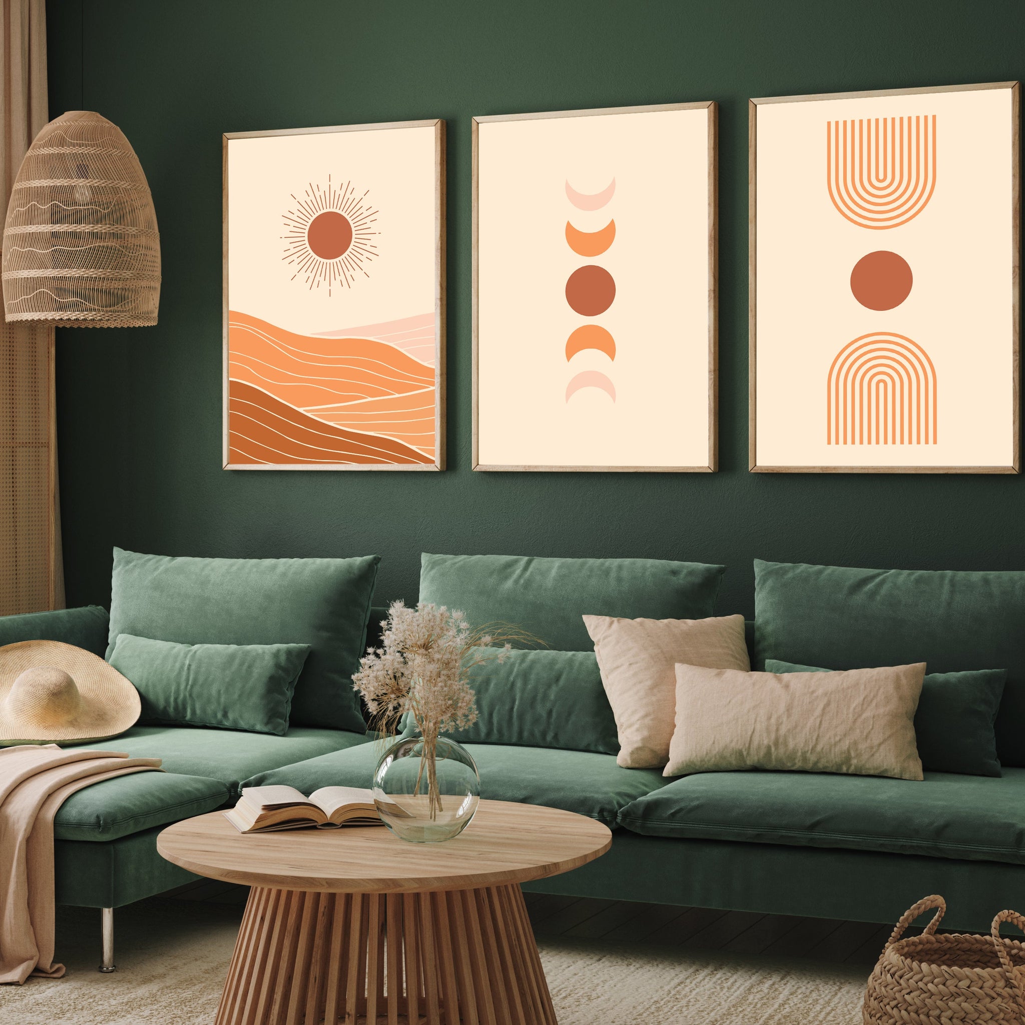 Mid Century Wall Art Boho Wall Walls Premium Wall Art Canvas by MeriDeewar