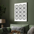 Minimalist 3D Wireframe Sphere Grid Poster | Vertical High-Contrast White Framed Geometric Wall Art 2 : 3 Vertical Premium Wall Art Canvas by MeriDeewar