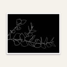 Minimalist Abstract Eucalyptus Leaves Line Art Poster | Horizontal Contemporary Boho White Framed Wall Art 2 : 3 Horizontal Premium Wall Art Canvas by MeriDeewar