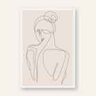 Minimalist Abstract Female Back Line Art Poster | Vertical Contemporary Boho White Framed Wall Art 2 : 3 Vertical Premium Wall Art Canvas by MeriDeewar