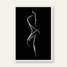 Minimalist Abstract Female Form Line Art Poster | Vertical Contemporary Boho White Framed Wall Art 2 : 3 Vertical Premium Wall Art Canvas by MeriDeewar