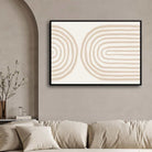 Minimalist Abstract Geometric Arches Poster | Horizontal Contemporary Boho White Framed Wall Art 2 : 3 Horizontal Premium Wall Art Canvas by MeriDeewar