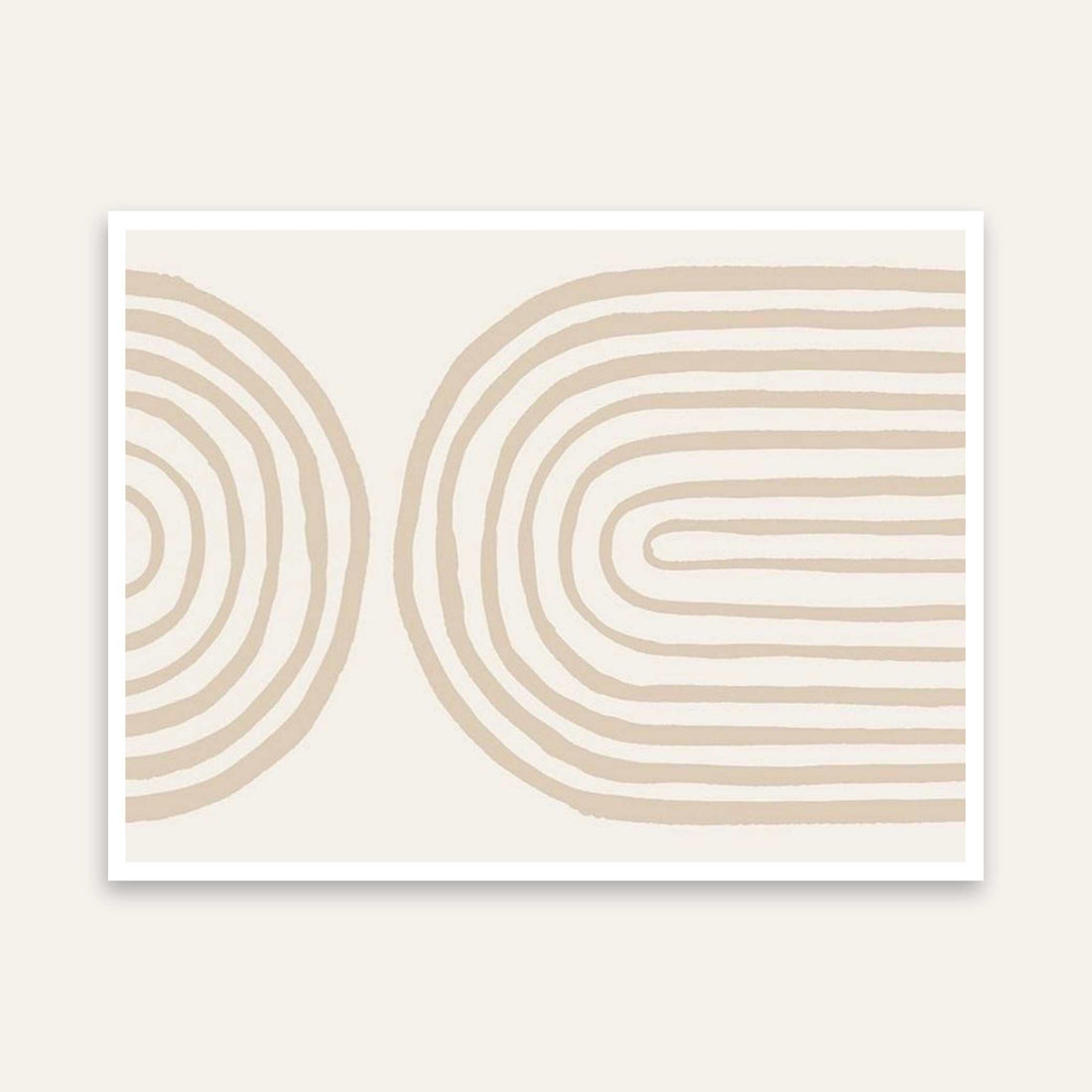 Minimalist Abstract Geometric Arches Poster | Horizontal Contemporary Boho White Framed Wall Art 2 : 3 Horizontal Premium Wall Art Canvas by MeriDeewar