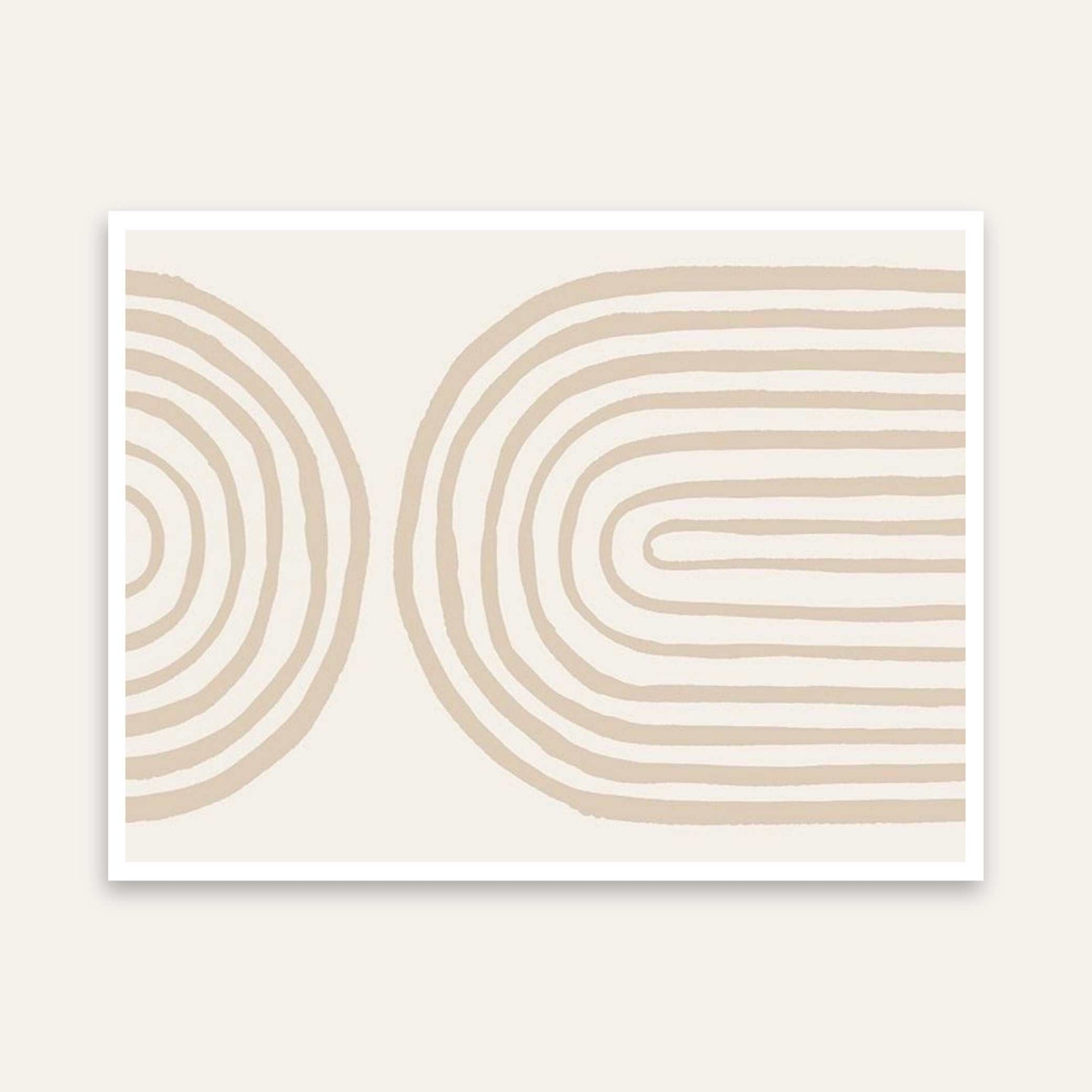 Minimalist Abstract Geometric Arches Poster | Horizontal Contemporary Boho White Framed Wall Art 2 : 3 Horizontal Premium Wall Art Canvas by MeriDeewar