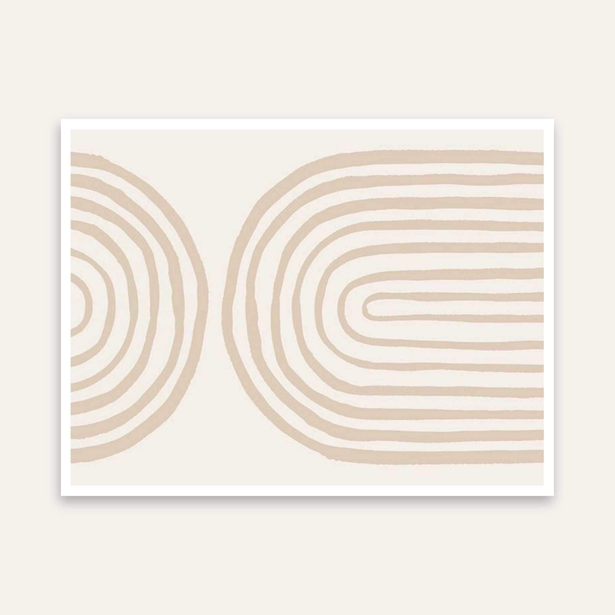 Minimalist Abstract Geometric Arches Poster | Horizontal Contemporary Boho White Framed Wall Art 2 : 3 Horizontal Premium Wall Art Canvas by MeriDeewar
