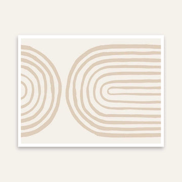 Minimalist Abstract Geometric Arches Poster | Horizontal Contemporary Boho White Framed Wall Art 2 : 3 Horizontal Premium Wall Art Canvas by MeriDeewar