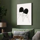 Minimalist Abstract Twin Figures Line Art Poster | Vertical Contemporary Boho White Framed Wall Art 2 : 3 Vertical Premium Wall Art Canvas by MeriDeewar
