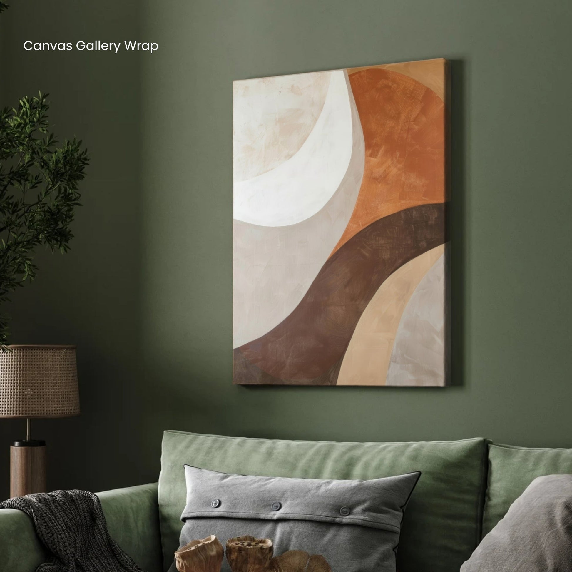 Minimalist Beige Abstract Canvas Painting | Hand-Drawn Modern Wall Art 2 : 3 Vertical Premium Wall Art Canvas by MeriDeewar