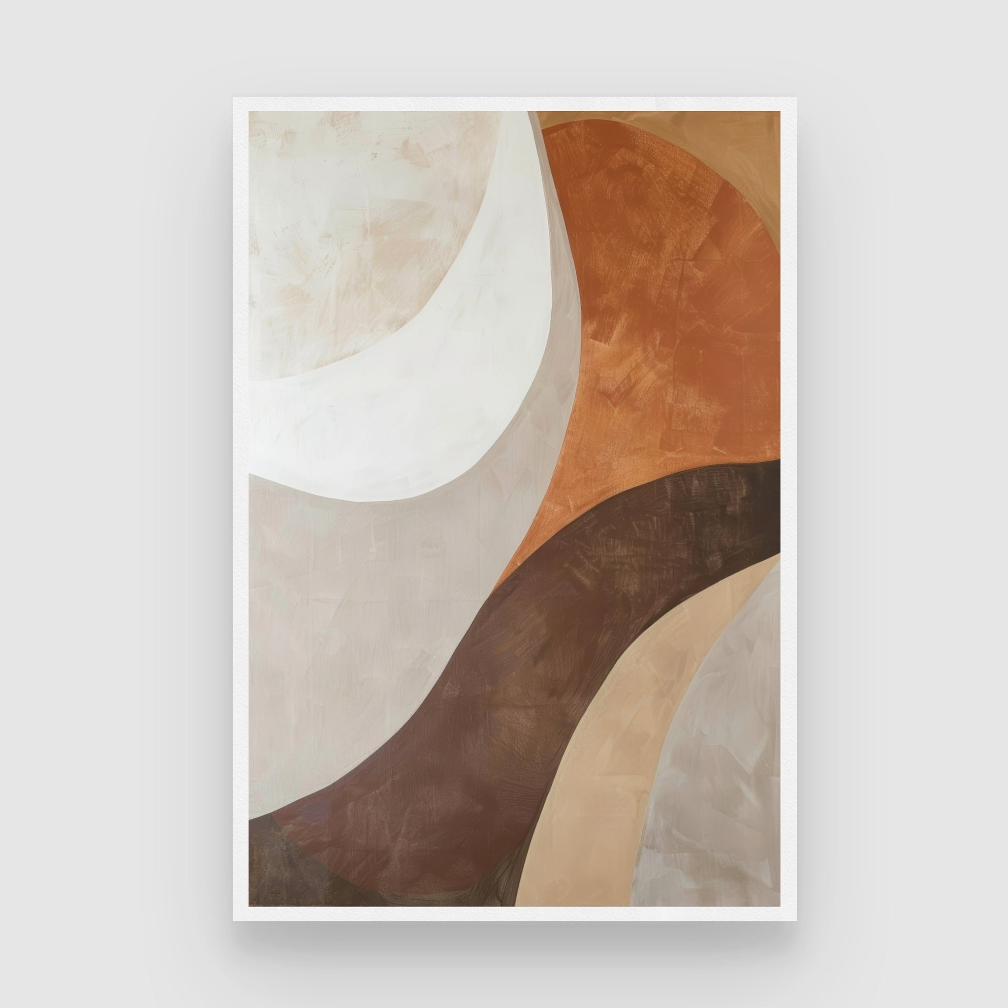 Minimalist Beige Abstract Canvas Painting | Hand-Drawn Modern Wall Art 2 : 3 Vertical Premium Wall Art Canvas by MeriDeewar