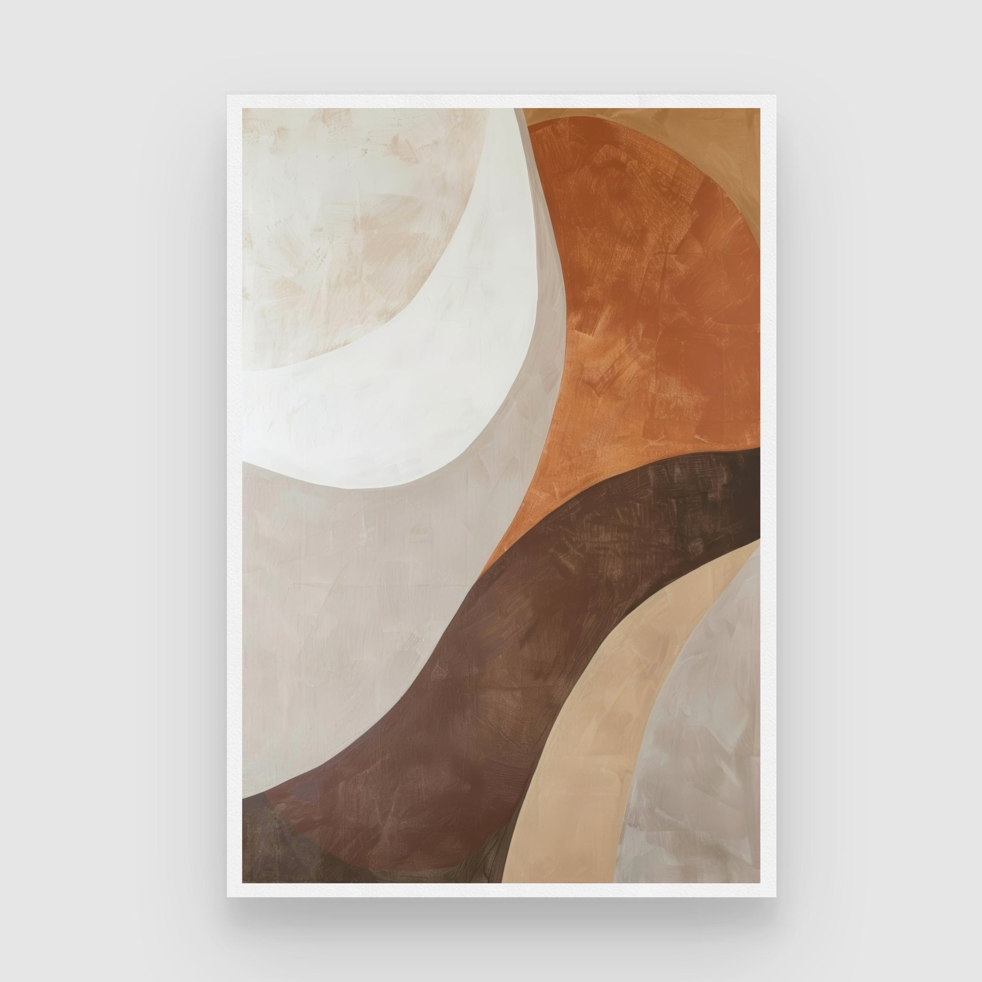 Minimalist Beige Abstract Canvas Painting | Hand-Drawn Modern Wall Art 2 : 3 Vertical Premium Wall Art Canvas by MeriDeewar