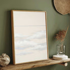 Minimalist Ethereal Clouds Landscape Painting | Vertical White Framed Wall Art 3 : 4 Vertical Premium Wall Art Canvas by MeriDeewar