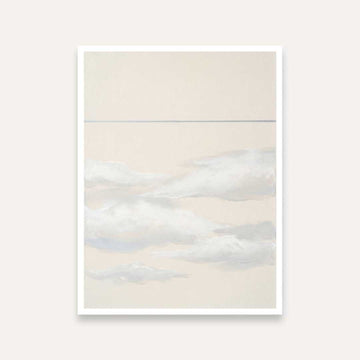 Minimalist Ethereal Clouds Landscape Painting | Vertical White Framed Wall Art 3 : 4 Vertical Premium Wall Art Canvas by MeriDeewar