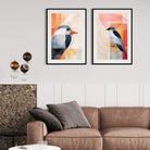 Minimalist Geometric Birds Art - Vibrant Wall Painting Decor Walls Premium Wall Art Canvas by MeriDeewar