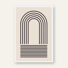 Minimalist Geometric Line Art Poster | Vertical Boho White Framed Wall Art 2 : 3 Vertical Premium Wall Art Canvas by MeriDeewar