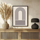 Minimalist Geometric Line Art Poster | Vertical Boho White Framed Wall Art 2 : 3 Vertical Premium Wall Art Canvas by MeriDeewar