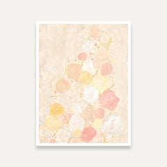Minimalist Pastel Bubbles & Gold Leaf Painting | Vertical Modern Boho White Framed Wall Art 3 : 4 Vertical Premium Wall Art Canvas by MeriDeewar