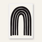 Minimalist Rainbow Arch Poster | Vertical Contemporary Boho White Framed Wall Art 2 : 3 Vertical Premium Wall Art Canvas by MeriDeewar