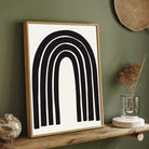 Minimalist Rainbow Arch Poster | Vertical Contemporary Boho White Framed Wall Art 2 : 3 Vertical Premium Wall Art Canvas by MeriDeewar