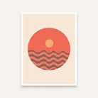 Minimalist Sunset Painting for Living Room | Boho Wall Art | Giclée Fine Art Print 4 X 5.5 Vertical Premium Wall Art Canvas by MeriDeewar