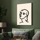 Minimalist Woman Line Art Painting for Living Room | Henri Matisse Style Wall Art 2 : 3 Vertical Premium Wall Art Canvas by MeriDeewar